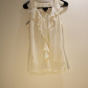 Off White Lacy Back Sleeveless Blouse